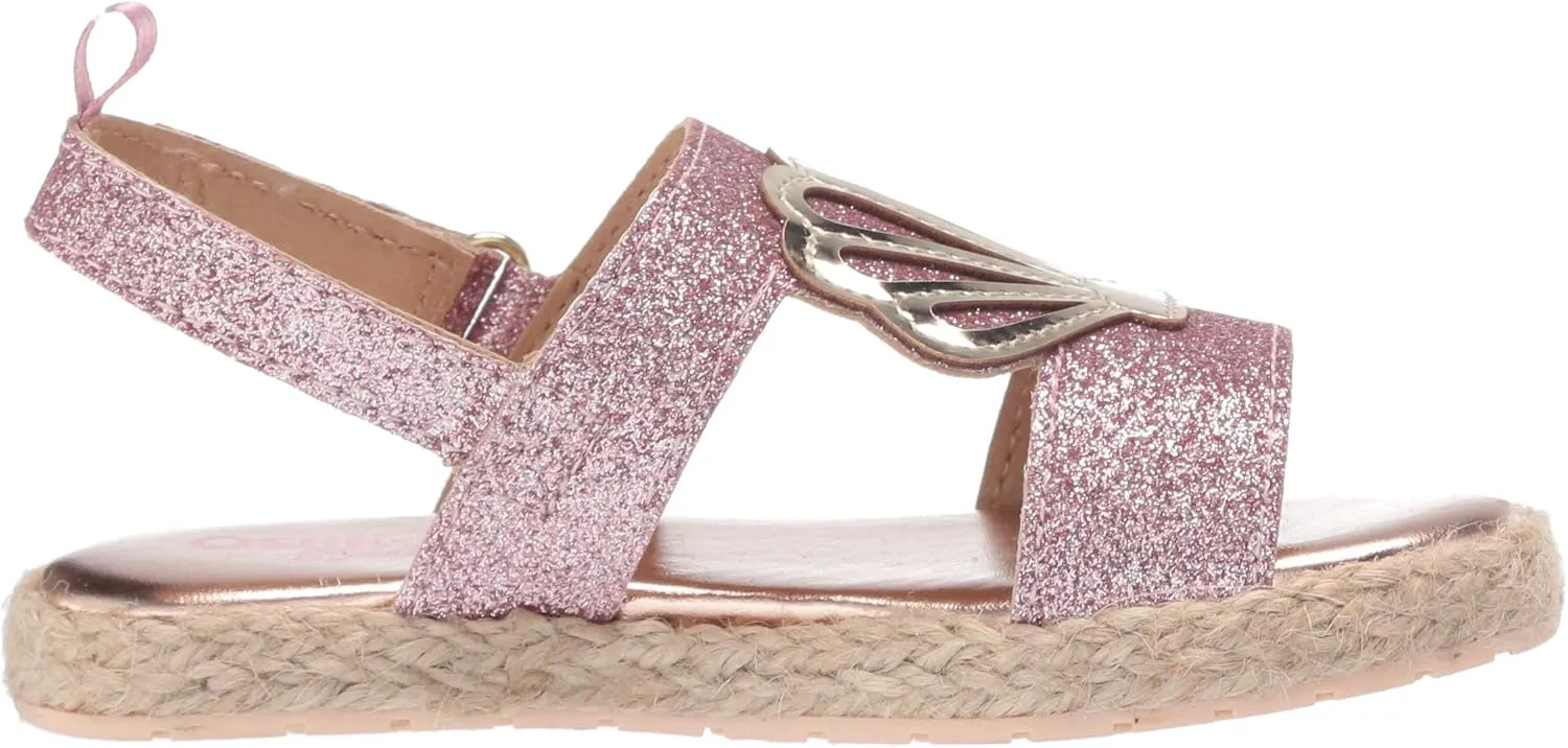 OshKosh B'Gosh Girl's Oceana Glittery Espadrille Sandal Wedge
