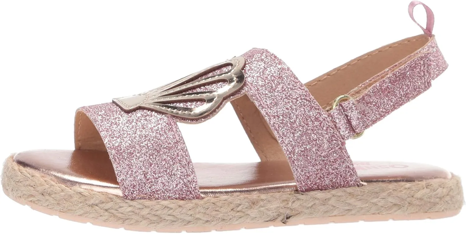 OshKosh B'Gosh Girl's Oceana Glittery Espadrille Sandal Wedge