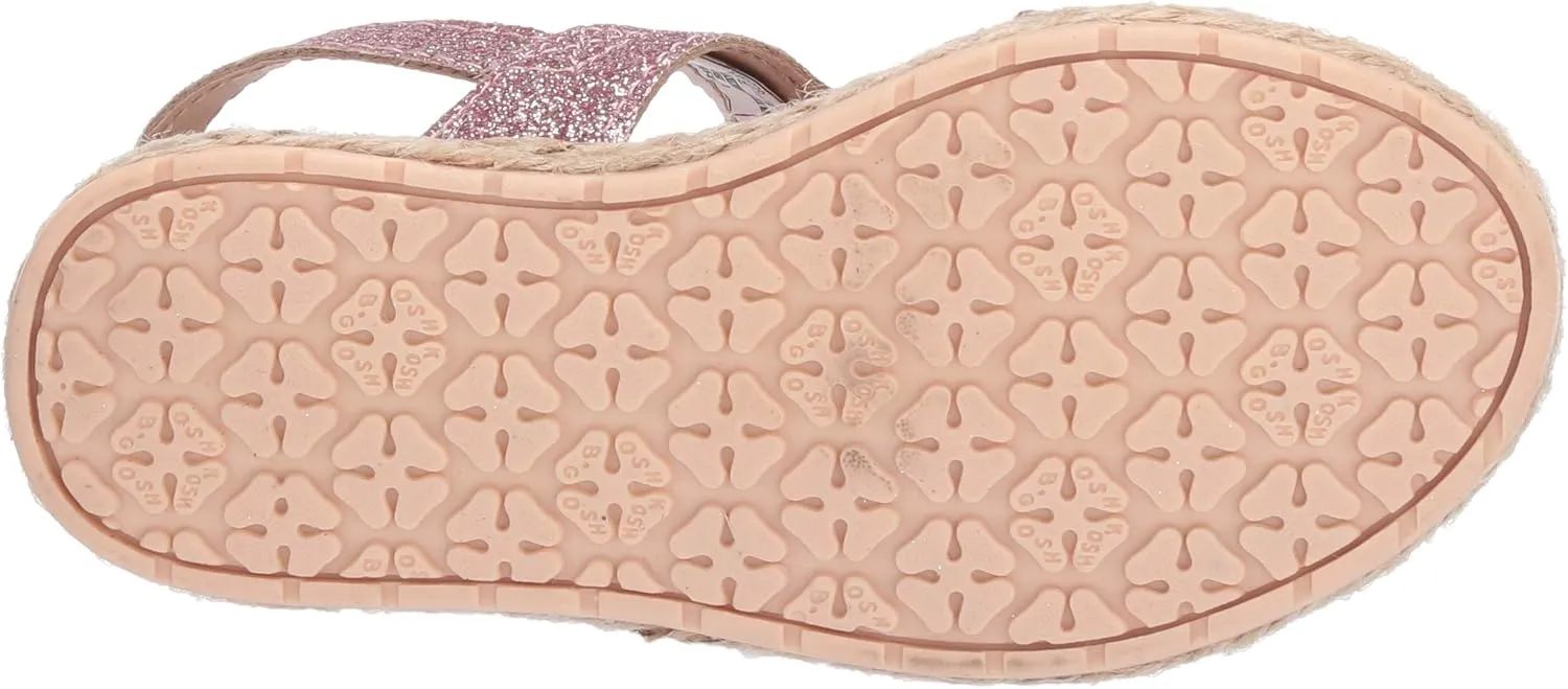 OshKosh B'Gosh Girl's Oceana Glittery Espadrille Sandal Wedge