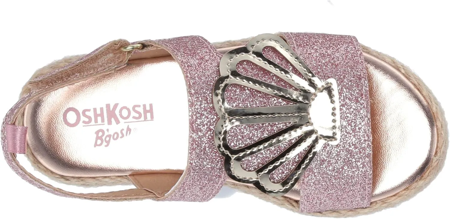 OshKosh B'Gosh Girl's Oceana Glittery Espadrille Sandal Wedge