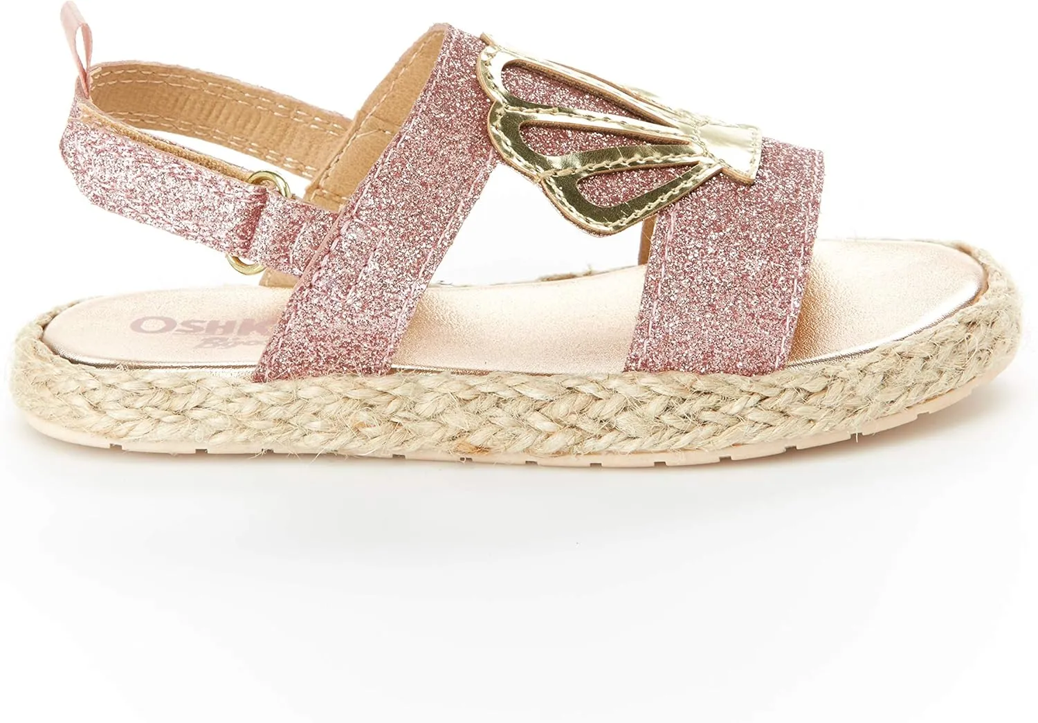 OshKosh B'Gosh Girl's Oceana Glittery Espadrille Sandal Wedge