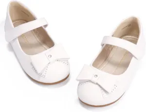 PANDANINJIA Toddler Girl Dress Shoes Mary Jane Ballet Flats Toddler Little Kid Wedding Party Flower Girl Shoes