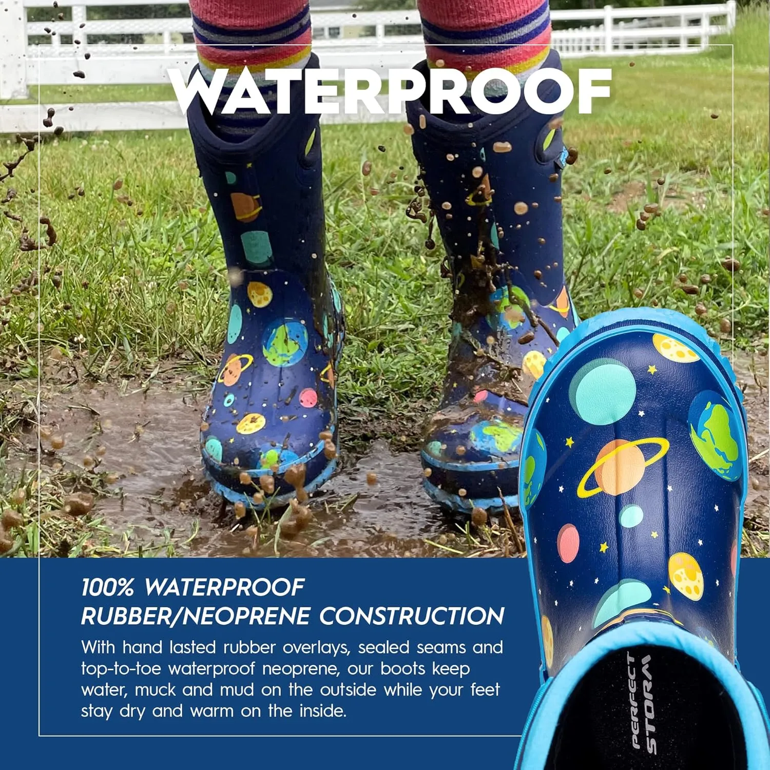 Perfect Storm - Kids Cloud High Boots - Childrens All Weather Boot - Waterproof Chore Boots - Three Season Versatility - Ideal Shoes for Play, Recess, Adventure Ready
