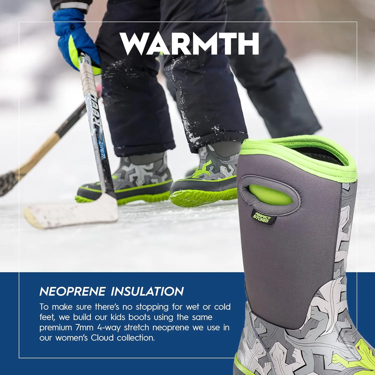 Perfect Storm - Kids Cloud High Boots - Childrens All Weather Boot - Waterproof Chore Boots - Three Season Versatility - Ideal Shoes for Play, Recess, Adventure Ready