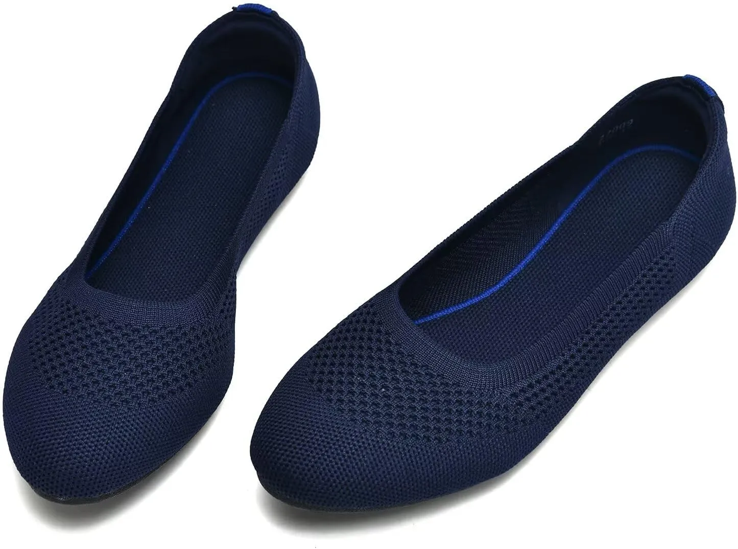 poemlady Womens Ballet Flat Shoes Dress Shoes Knit Round Toe Slip On Ballerina Walking Flats Shoes for Woman Low Wedge Casual