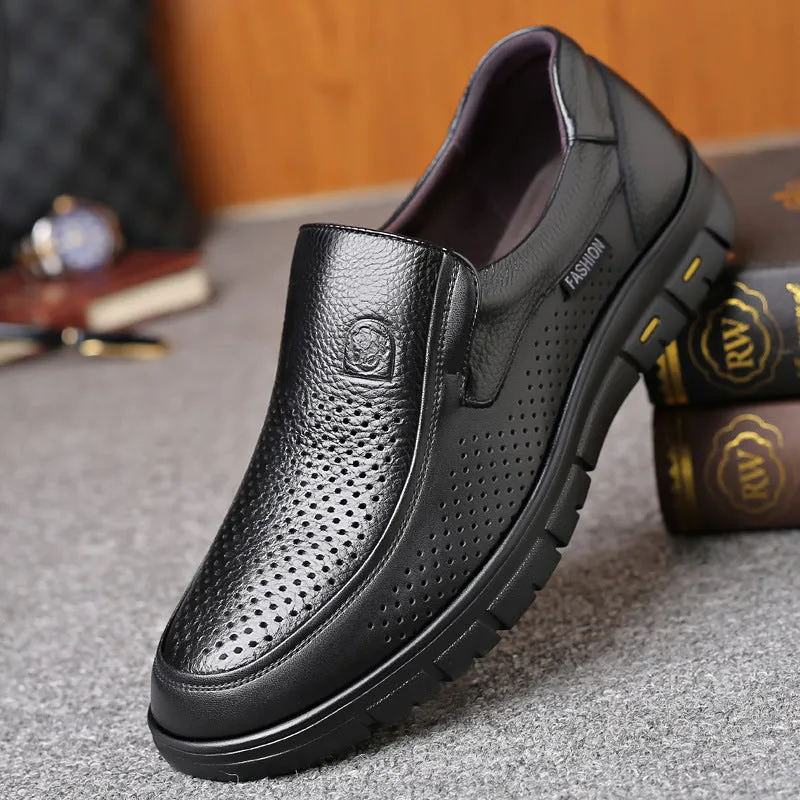 SoleBalance™ echt zwart lederen  orthopedische herenschoenen