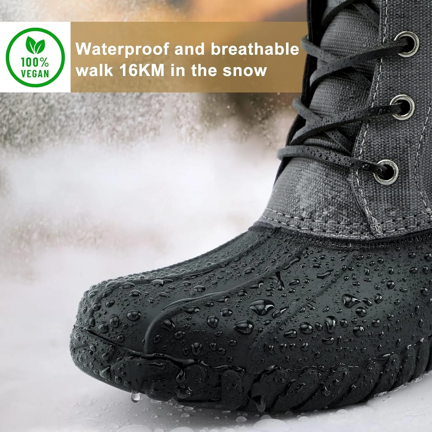 STQ Boy Duck Boots Kids Waterproof Snow Boots Insulated Winter Boots (Little/Big Kid)