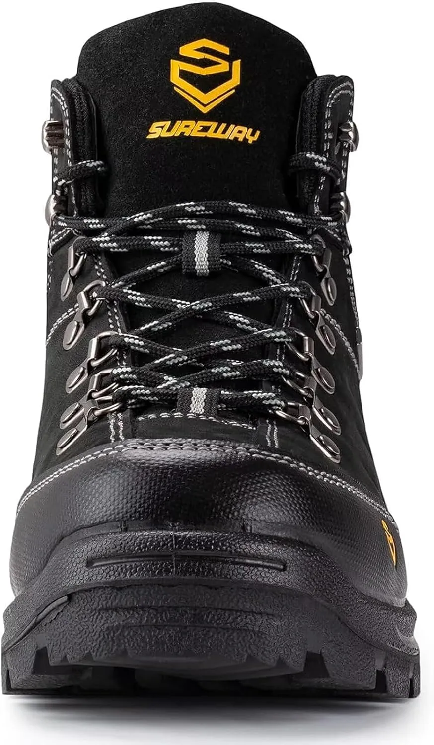 SUREWAY Mens Waterproof Steel Toe Work Boots/Shoes for Men,Genuine Full Grain Leather,Durable& Comfortable,Lightweight,Oil/Slip Resistant