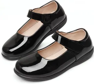 Toddler Girl Ballerina Flats Bowknot School Uniform Mary Jane Party Dress Shoes for Kids