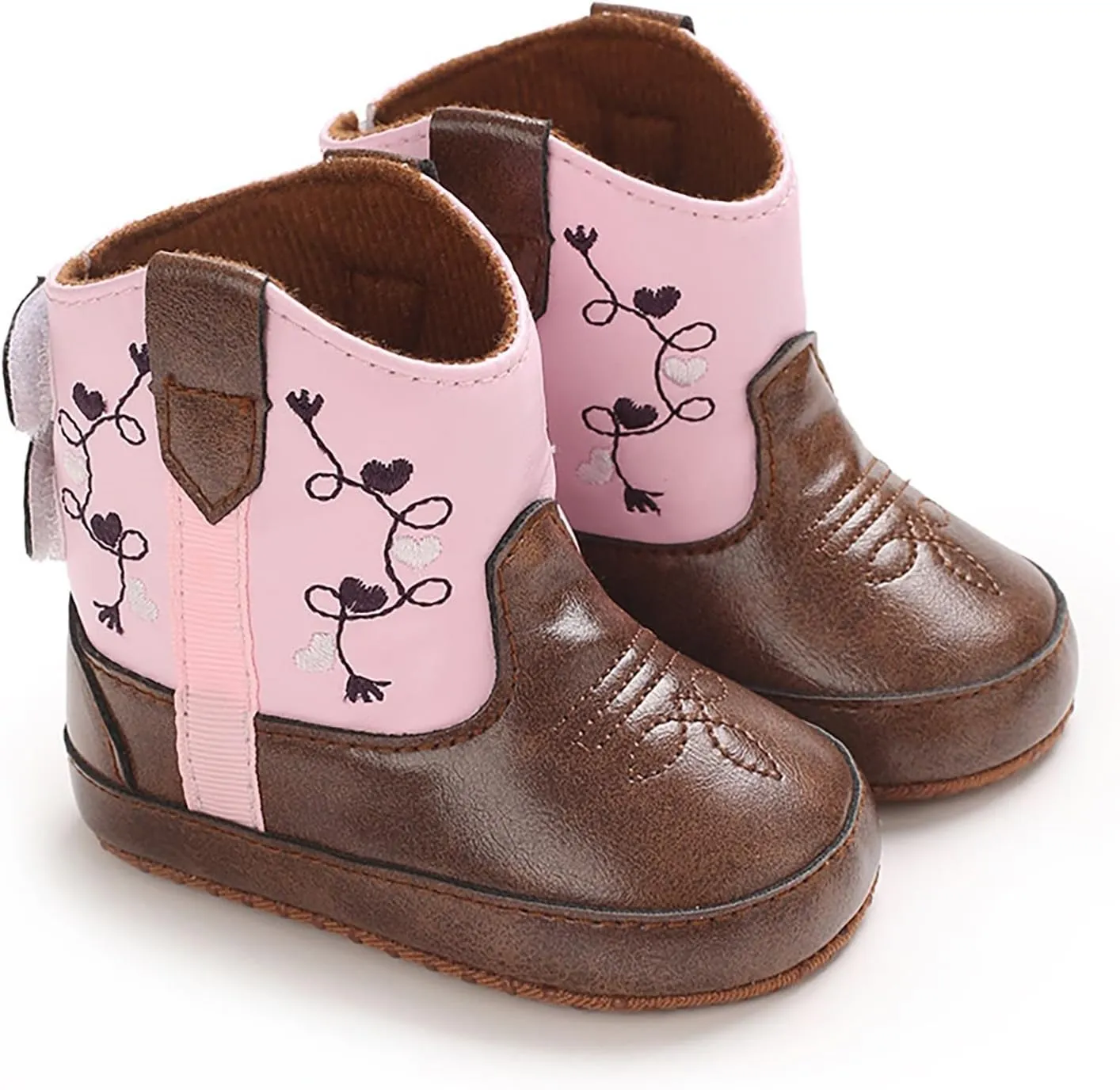 Toddler Girl Booties Childrens Leather Western Snowboots Soft Slip On Sneaker for Baby Newborn Infant Flat Shoes
