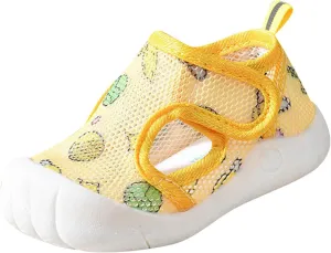 Toddler Walking Shoes Quick Dry Non-Slip Soft Sole Sneakers Summer Closed Toe Lightweight Breathable First Walking Shoes
