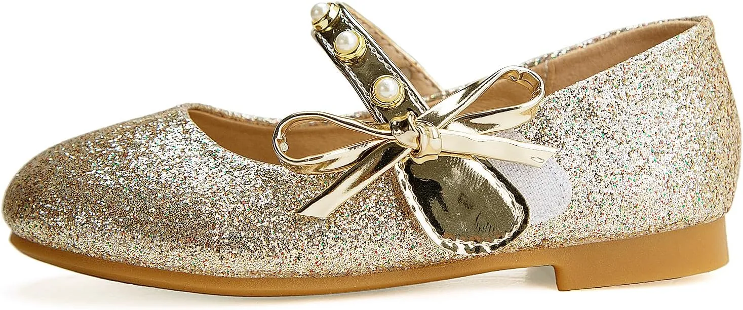 Toddler/Little Kid Girls Mary Jane Ballerina Flats Girl Dress Shoes for Wedding Party Ballet Flat Shoes