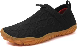 Tongzone Men's Wide Toe Box Barefoot Shoes Slip-On Running Sneakers Trail-Runners Zero Drop Sole Walking Shoes