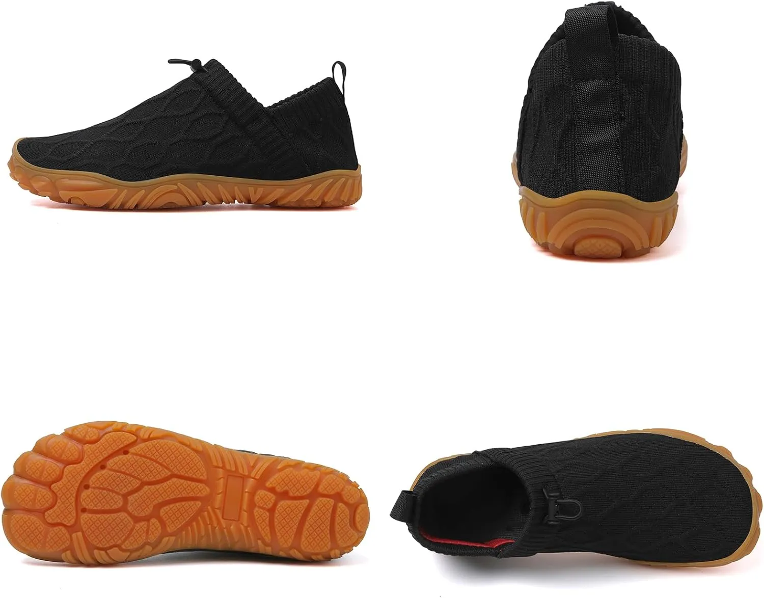Tongzone Men's Wide Toe Box Barefoot Shoes Slip-On Running Sneakers Trail-Runners Zero Drop Sole Walking Shoes