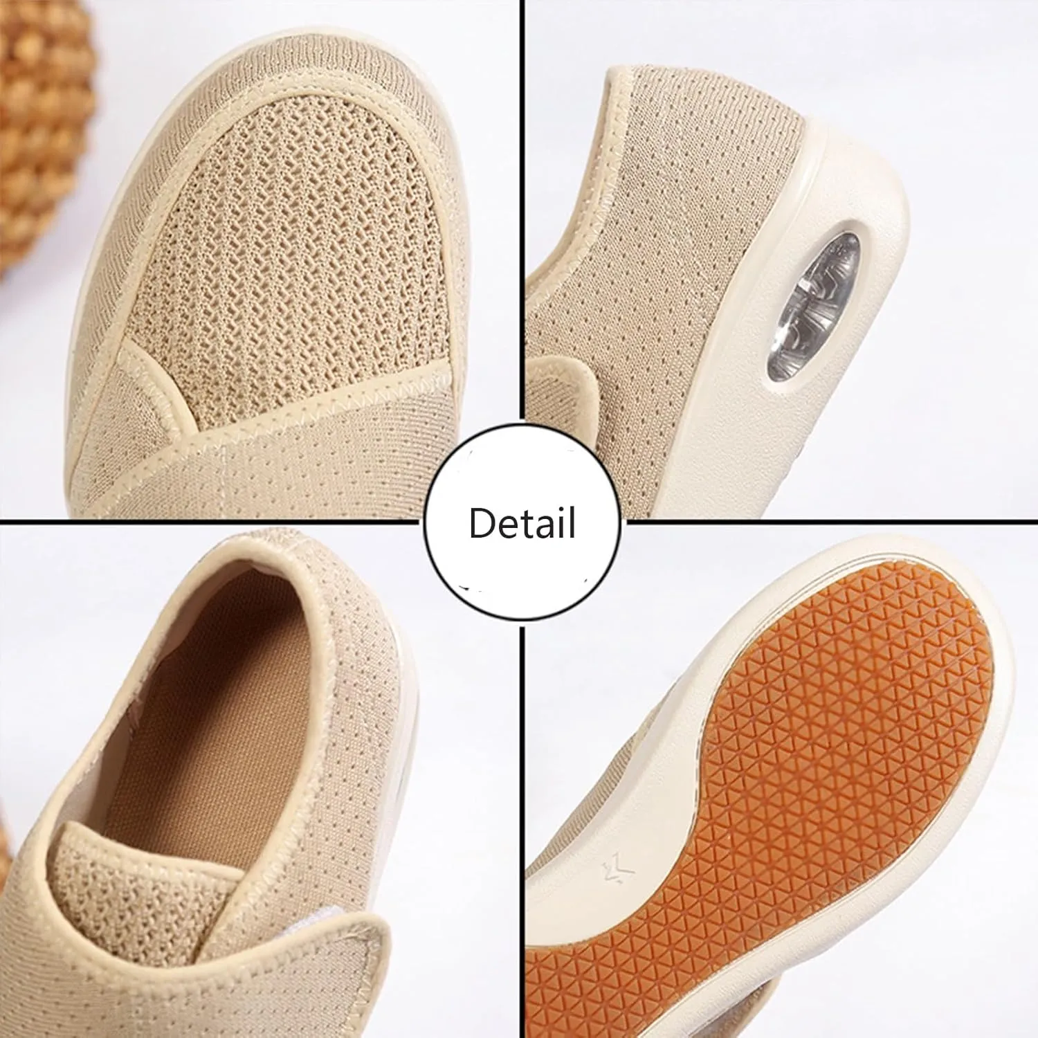 TOSOFT Elderly Womens Lightweight Diabetics Walking Shoes Adjustable Memory Foam Orthopaedic Health Care Flats Sneakers Shoes