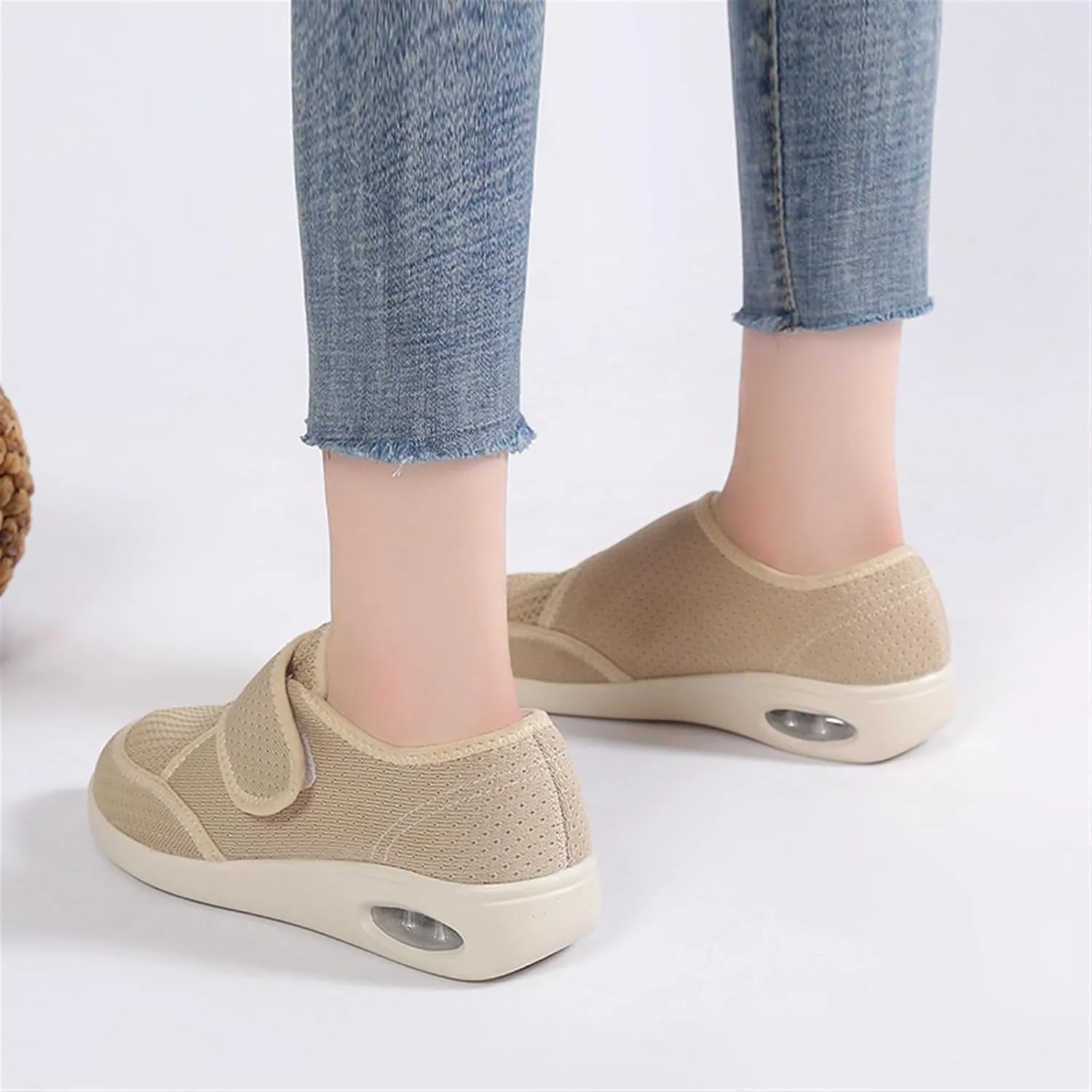 TOSOFT Elderly Womens Lightweight Diabetics Walking Shoes Adjustable Memory Foam Orthopaedic Health Care Flats Sneakers Shoes
