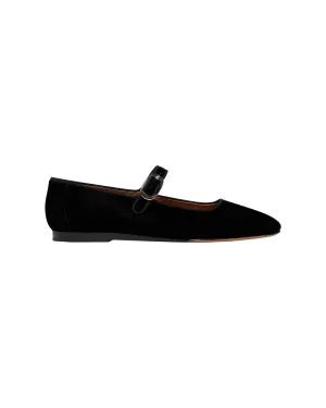 Velvet Mary Jane Flats
