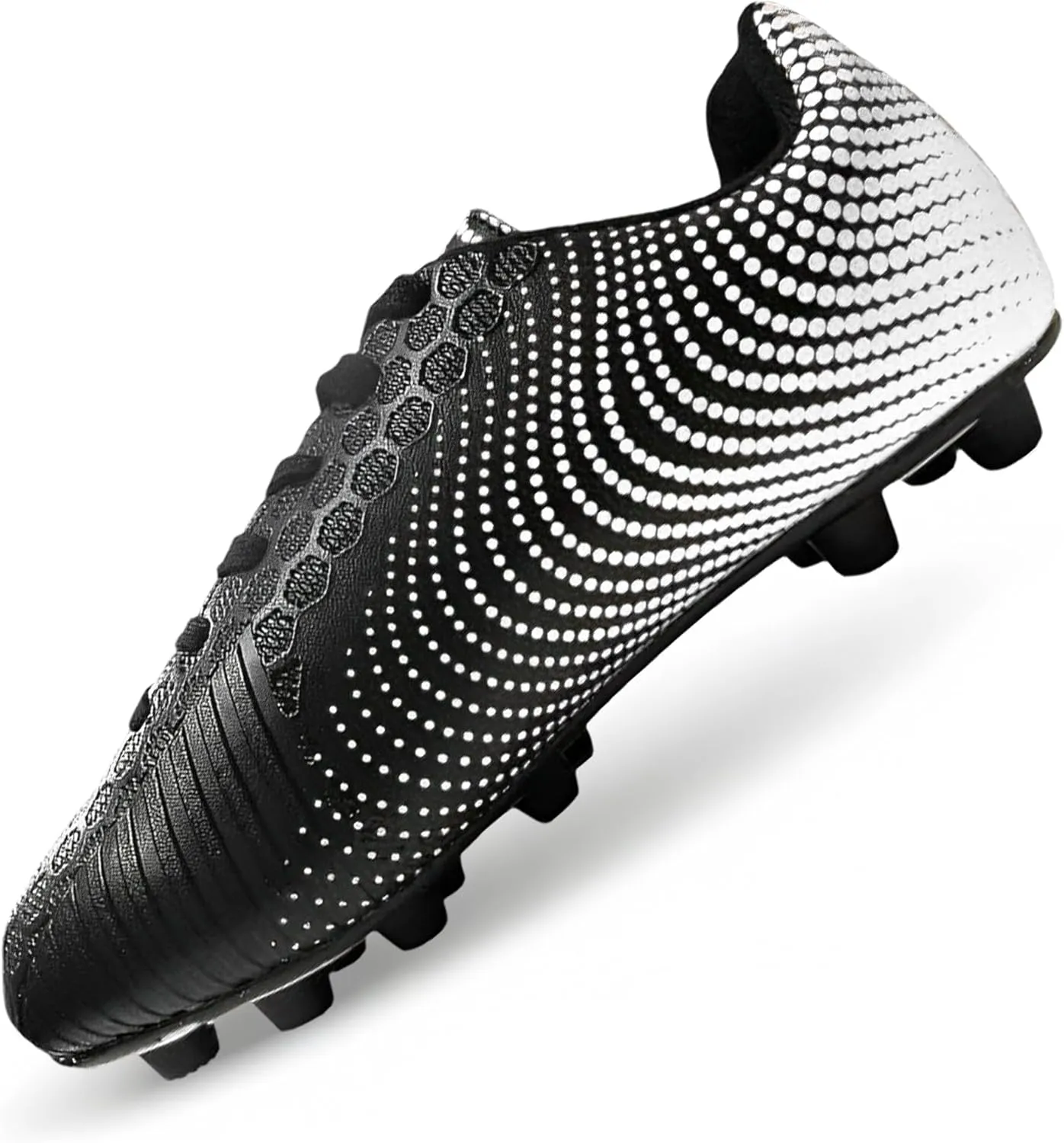 Vizari Stealth Firm Ground Soccer Cleats for Men & Women | Black Adult Football Shoes with Rubber Studs and Durable Synthetic Upper, Size - 6.5-13 (Unisex)