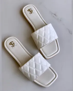 White Cushioned Sliders