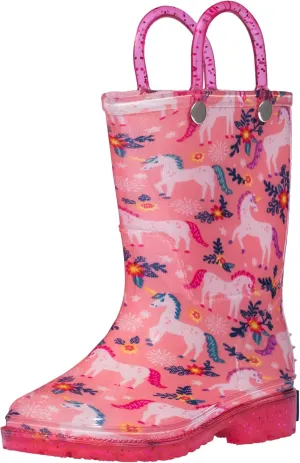 Wildkin Kids Rain Boots  100% Waterproof with Slip-Resistant Tread & Easy Pull Handles