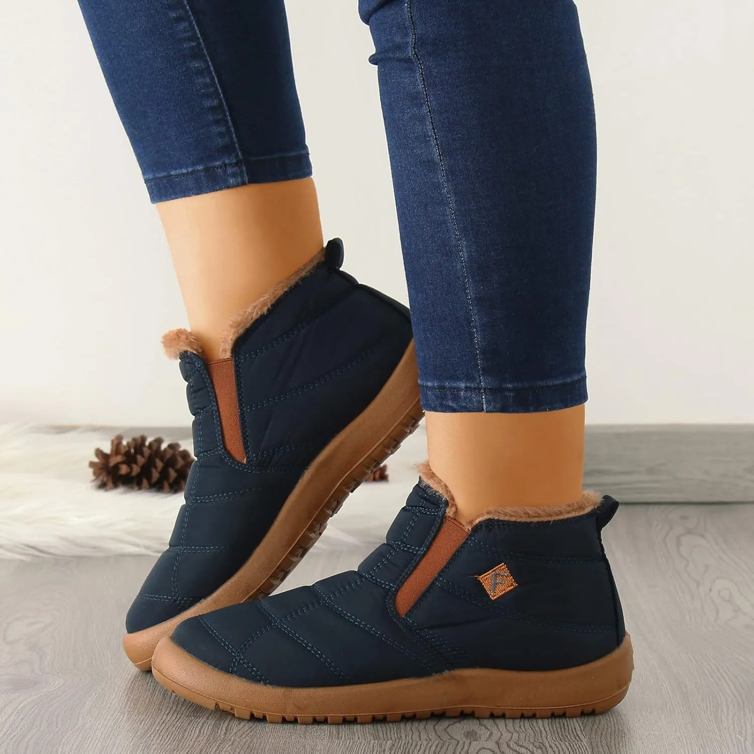 Winter Boots for Women 2023 Trendy Black Womens Winter Boots Black Cute Women's Memory Foam Winter Fur Lined Snow Booties Shoes Boots for Winter Fashion for Women Botas Para Frio De Mujer Talla 4