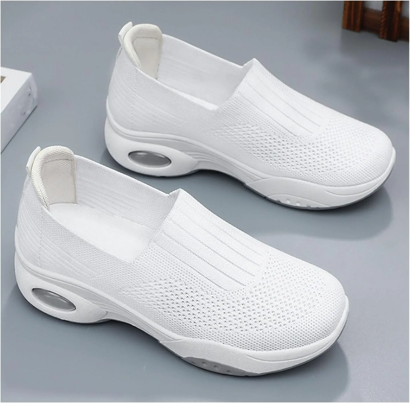Women Orthopedic Sneakers Slip On Air Cushion Wedge Walking Shoes Arch Support Low Top Shoes Orthopedic Shoes for Women