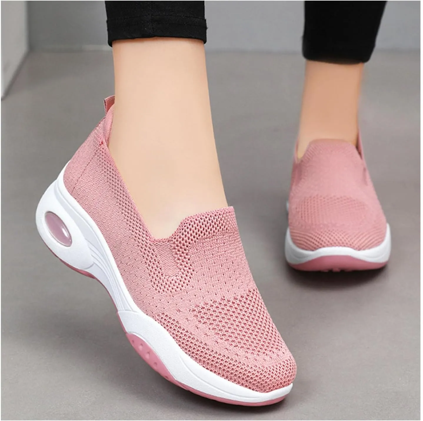 Women Orthopedic Sneakers Slip On Air Cushion Wedge Walking Shoes Arch Support Low Top Shoes Orthopedic Shoes for Women