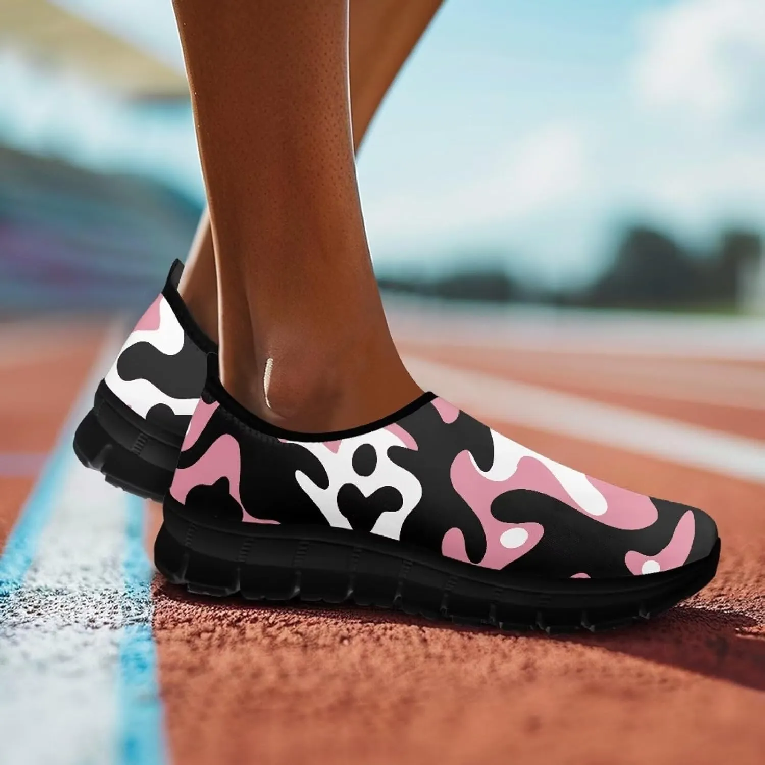 Womens Canvas Shoes Low Top Fashion Sneakers Slip on Walking ShoeBlack Sole