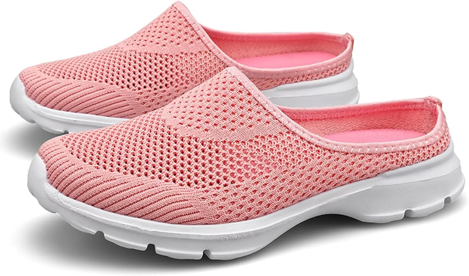 Women's Casual Slip on Half Shoes Breathable Mesh Walking Sandals Arch Support Shoe Open Back Slip On Shoes Lightweight Comfortable Sandals Summer Closed Round Toe Sandal