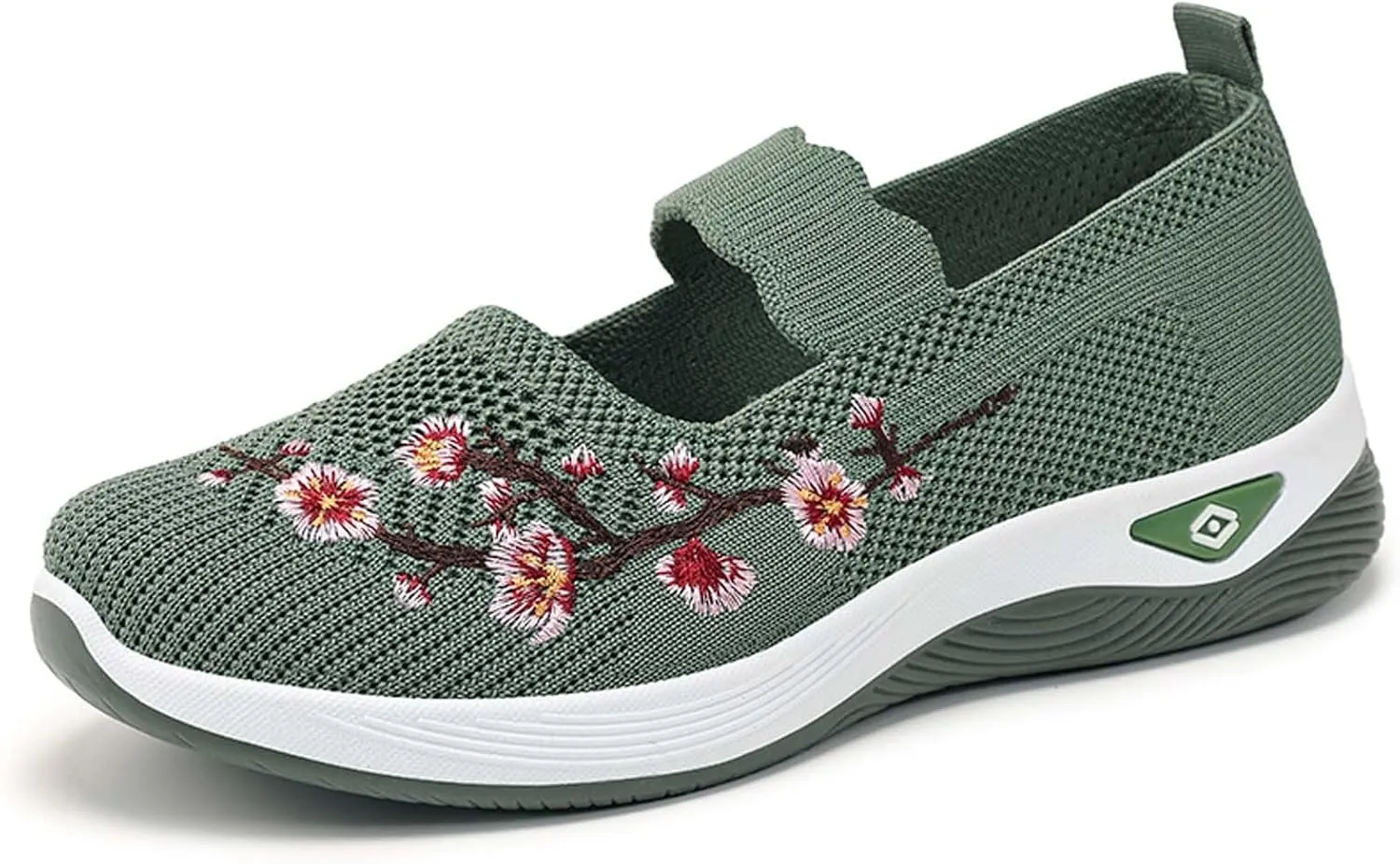 Women's Embroidered Casual Shoes Breathable Mesh Fabric Comfortable Flat Walking Footwear Versatile All Season