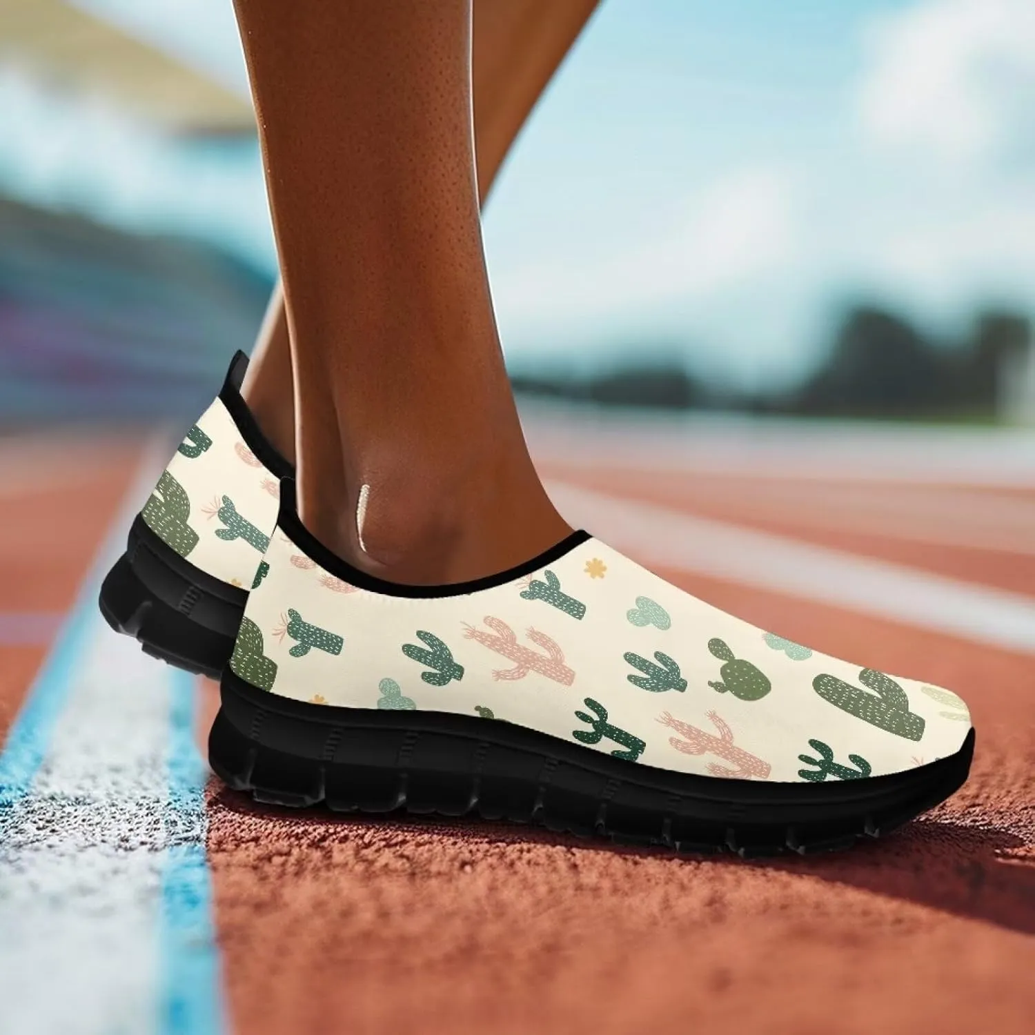 Women's Fashion Sneakers Slip On Walking Loafers Travel ShoesBlack Sole