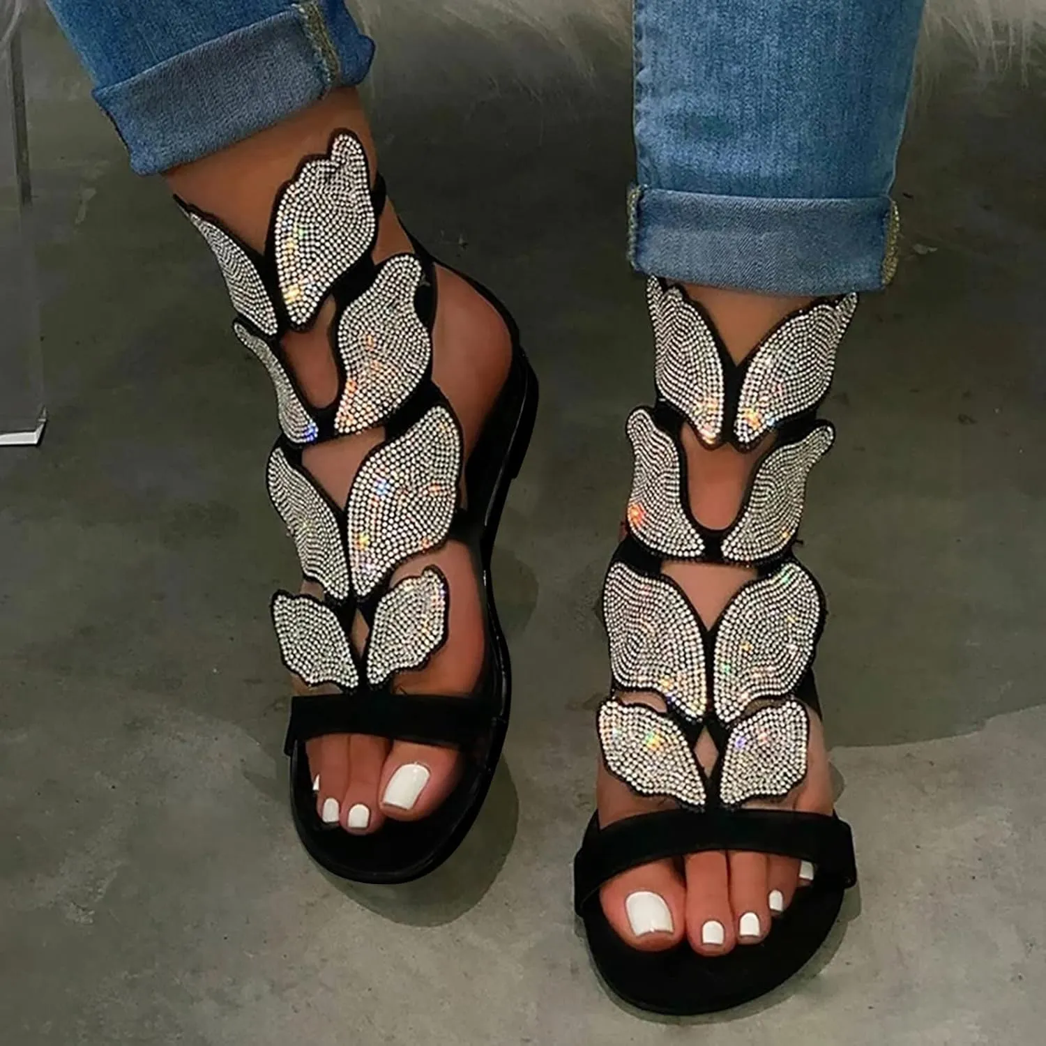 Womens Memory Foam Barefoot Slide Sandals Comfortable Summer Outdoor Adjustable Buckle Arch Support Beach Fashion Lightweight Casual Footwear Orthopedic Shoes for Women
