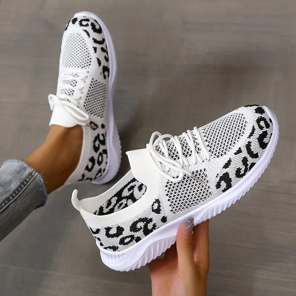Womens Slip On Walking Shoes Non Slip Running Shoes Knitted Mesh Breathable Sneakers Athletic Tennis Sneakers Mesh Workout Casual Outdoor Leisure Sports Shoes