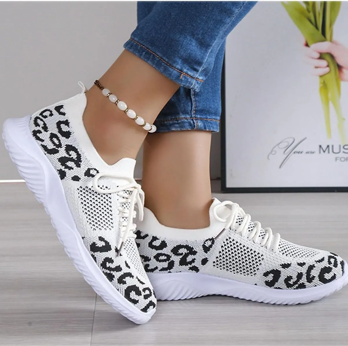 Womens Slip On Walking Shoes Non Slip Running Shoes Knitted Mesh Breathable Sneakers Athletic Tennis Sneakers Mesh Workout Casual Outdoor Leisure Sports Shoes