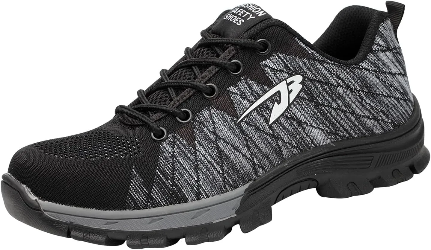 Work Safety Shoes for Men Womens,Lightweight Safety Shoes Slip Resistant Work Sneaker Breathable Puncture Proof Shoes