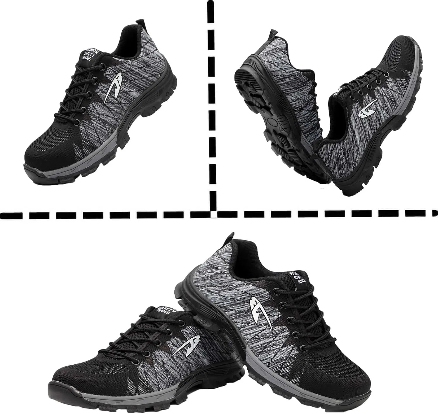 Work Safety Shoes for Men Womens,Lightweight Safety Shoes Slip Resistant Work Sneaker Breathable Puncture Proof Shoes