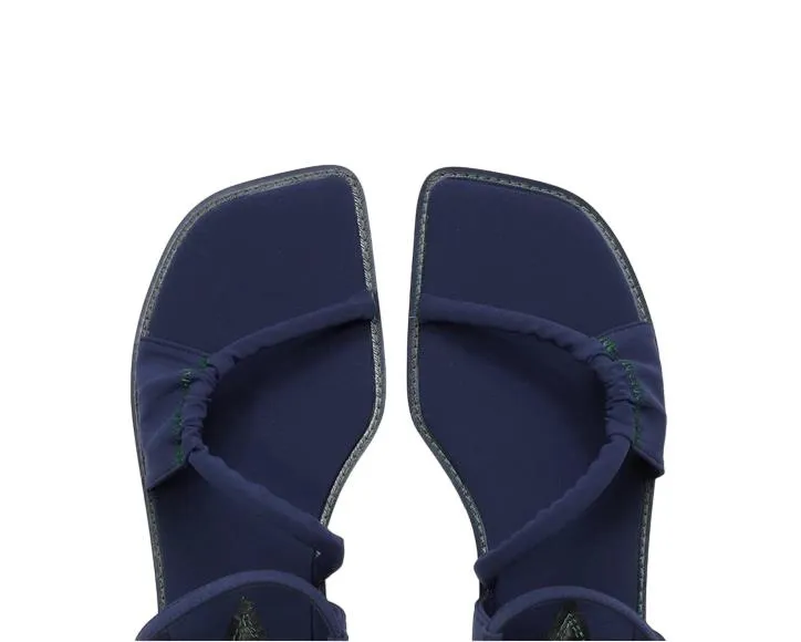Zimmermann Scuba Flat Sandal | Grass / Green, Neoprene / Leather, Strappy Flats