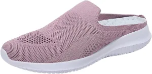 ZSpzx Women's Slip On Loafers Low Top Mesh Ballet Flat Nurse Walking Sneakers Round Toe Memory Foam Casual Boat Shoes Jogging Comfortable Closed Toe Lightweight Shoes for Daily Wear